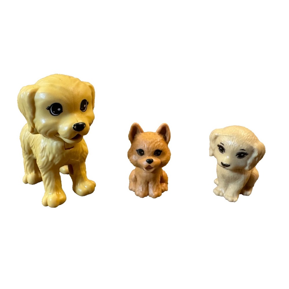 Mattel Barbie Puppy Pet Dog Spotted Tan Brown Figures Lot 3 Doll House Animals